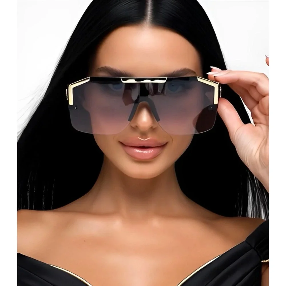 Oversized Fashion Sunglasses Sports Driving Glasses Gradient‎ Women UV400 Lentes